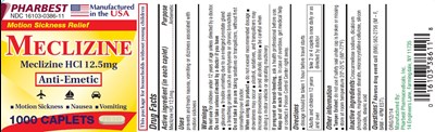 Pharbest Meclizine 12.5 mg Capet Package Label (Pharbest Meclizine 12.5 mg Capet Package Label)